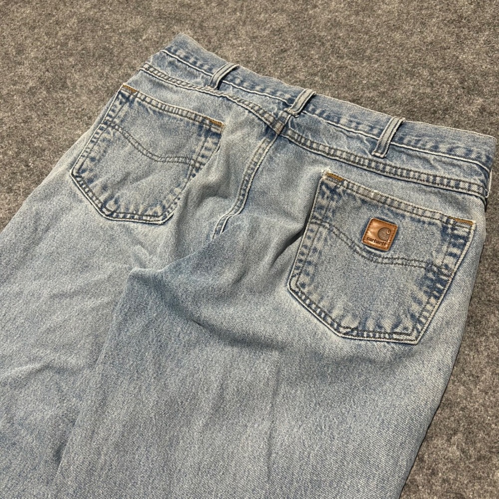 Carhartt B17 STW Relaxed Fit Light Wash Blue Denim Jeans 34x32 Skater Baggy Y2K